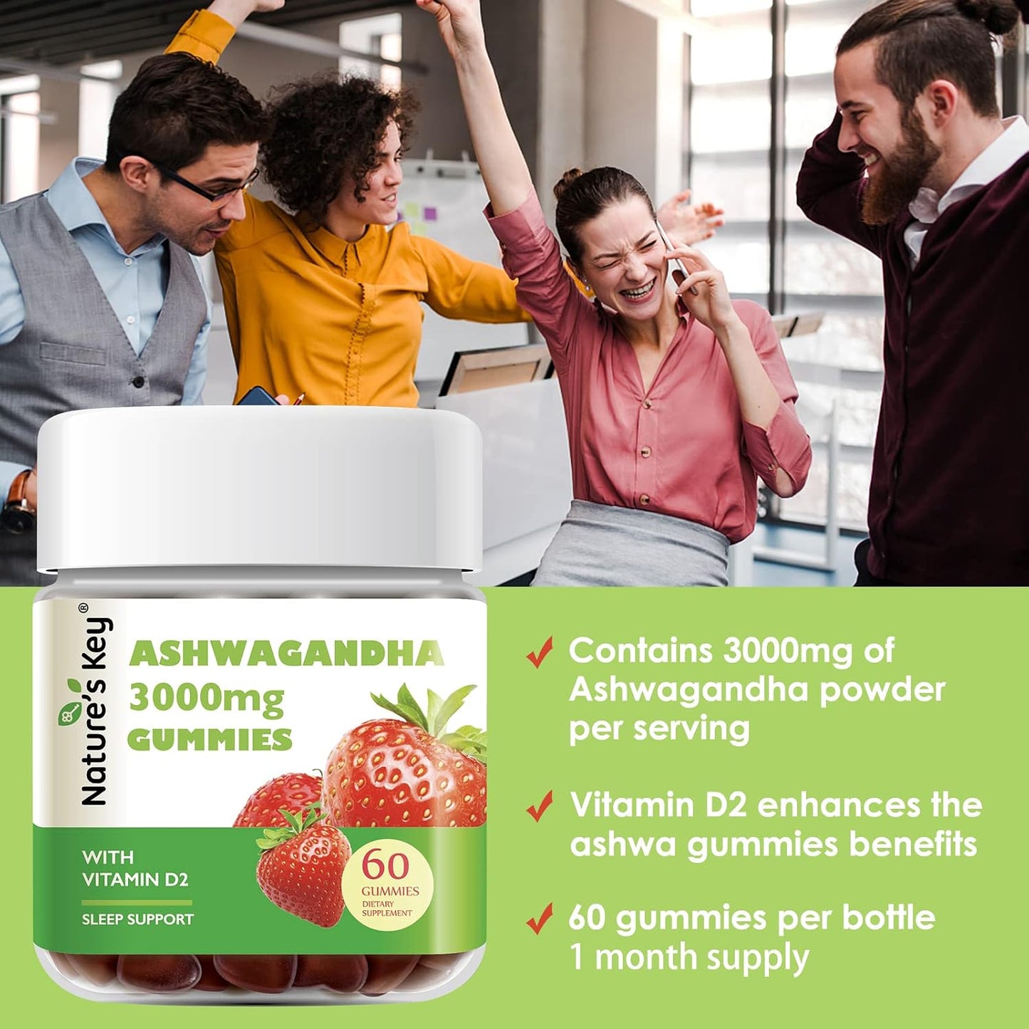 Ashwagandha Gummies with Vitamin D2 – High Potency Mood Support